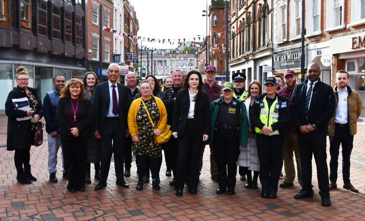 Image shows members of the BCRP in Derby City Centre