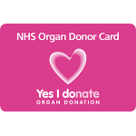 Pink donor card