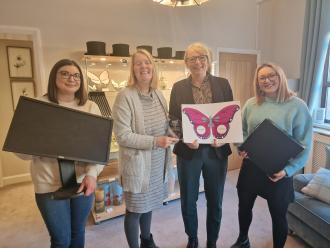 Pictured, from left: Safe and Sound fundraising/marketing officer, Lucy Dey and CEO Tracy Harrison with Wathall’s managing director Helen Wathall and business development manager Bec Wathall.