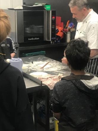 Young people with chef Ralph Skripekk