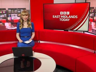 Former presenter Emma Snow - with BBC East Midlands Today (BBC logo is copyright of the BBC)