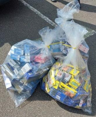 Illegal tobacco seized in a combined force operation in and around Ilkeston (Credit: Derbyshire Police)