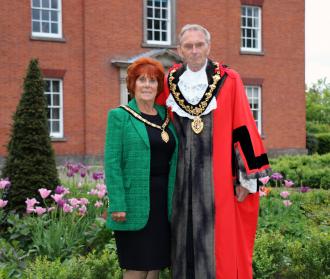 PHOTO: The new Mayor of Erewash Councillor John Sewell, with his wife and Mayoress Rose.
