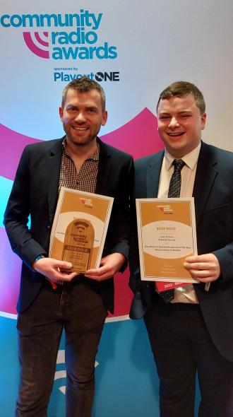 Paul Stacey and Lewis Allsopp with their Gold Award and certificates