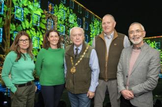 Shining bright: From left to right, Jo Dilley Managing Director of Visit Peak District, Eilis Scott CEO of the Arkwright Society Cromford Mills, Councillor David Wilson Chairman of Derbyshire County Council, Deputy Leader of Derbyshire County Council Coun