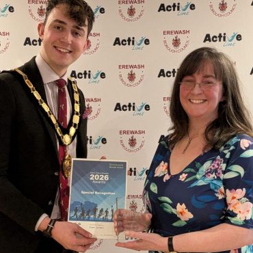 Active Lives winner Susie with Erewash Mayor Cllr Harry Atkinson (Credit: EBC)