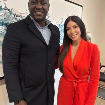 Emile Heskey with Tina Clough (Credit: Poppy PR)