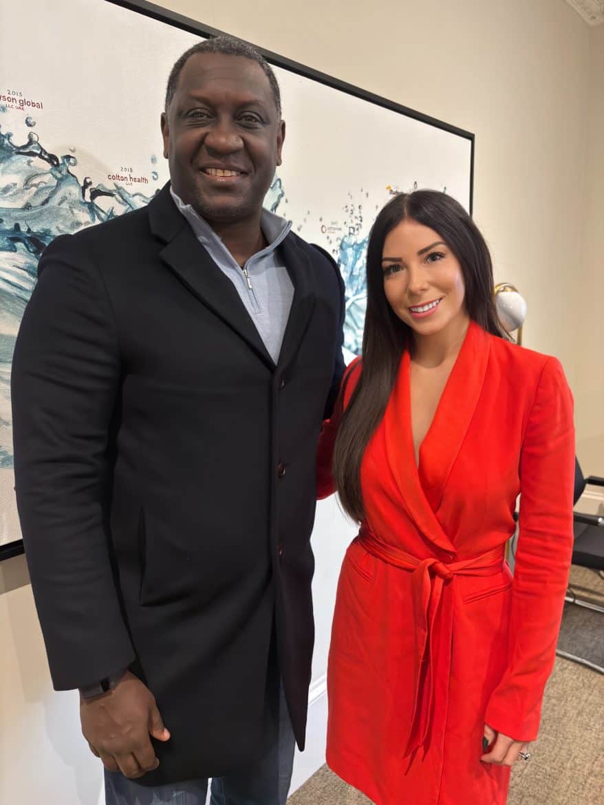 Emile Heskey with Tina Clough (Credit: Poppy PR)