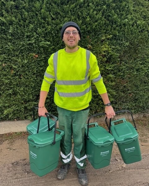 Food waste bin delivery team member Peter (Credit: EBC)