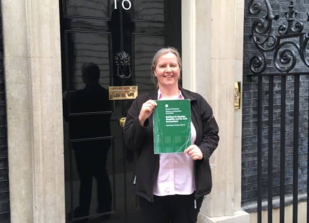 Sarah Gayton from the UK’s National Federation of the Blind says the e-scooter vehicles on trial are not safe and are being dumped in some cities. Image by Sarah Gayton