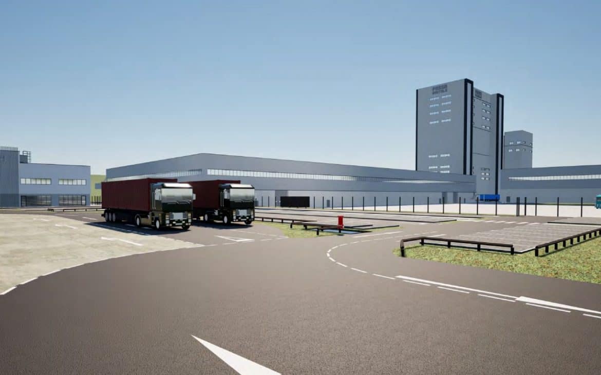 The proposed Fassa Bortolo factory on the former Stanton Ironworks. Image from Stephen George Architects.