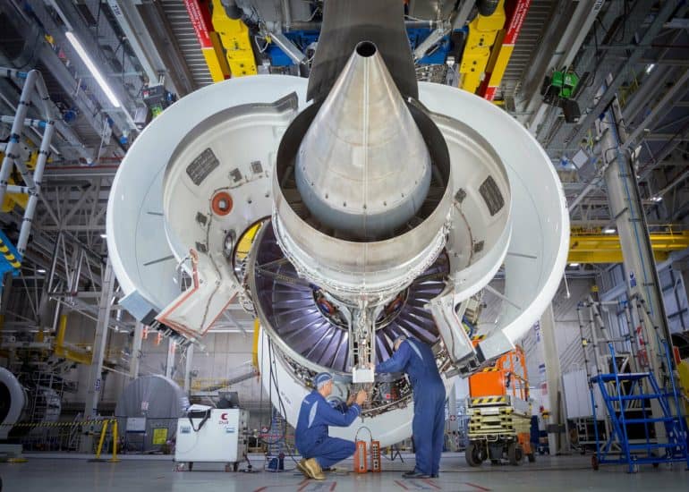 A Trent 7000 engine under construction (Credit: Rolls Royce/Marketing Derby)